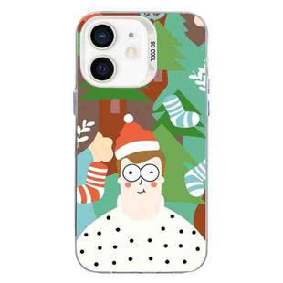 For iPhone 12 Christmas Series PC Full Coverage Pattern Phone Case(CW061 White)