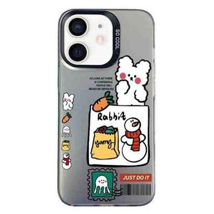 For iPhone 12 Christmas Series PC Full Coverage Pattern Phone Case(CK050 Black)