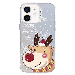 For iPhone 12 Christmas Series PC Full Coverage Pattern Phone Case(CW055 White)