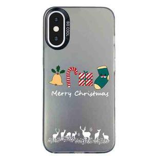 For iPhone X / XS Christmas Series PC Full Coverage Pattern Phone Case(CK052 Black)