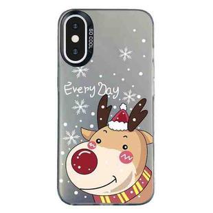 For iPhone X / XS Christmas Series PC Full Coverage Pattern Phone Case(CK055 Black)