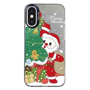 For iPhone X / XS Christmas Series PC Full Coverage Pattern Phone Case(CK058 Black)