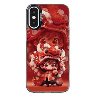 For iPhone X / XS Christmas Series PC Full Coverage Pattern Phone Case(CK097 Boy)