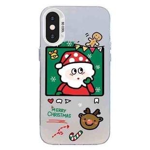 For iPhone X / XS Christmas Series PC Full Coverage Pattern Phone Case(CW053 White)