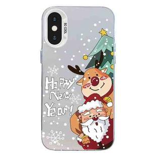 For iPhone X / XS Christmas Series PC Full Coverage Pattern Phone Case(CW056 White)