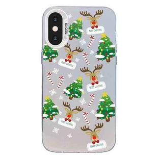 For iPhone X / XS Christmas Series PC Full Coverage Pattern Phone Case(CW057 White)