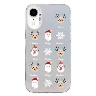 For iPhone XR Christmas Series PC Full Coverage Pattern Phone Case(CW060 White)