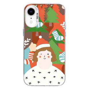 For iPhone XR Christmas Series PC Full Coverage Pattern Phone Case(CW062 White)