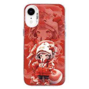 For iPhone XR Christmas Series PC Full Coverage Pattern Phone Case(CW098 Girl)