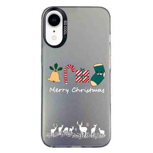 For iPhone XR Christmas Series PC Full Coverage Pattern Phone Case(CK052 Black)