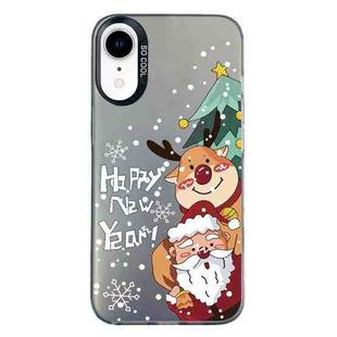 For iPhone XR Christmas Series PC Full Coverage Pattern Phone Case(CK056 Black)