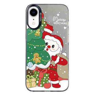 For iPhone XR Christmas Series PC Full Coverage Pattern Phone Case(CK058 Black)