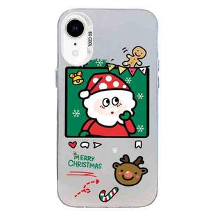 For iPhone XR Christmas Series PC Full Coverage Pattern Phone Case(CW053 White)