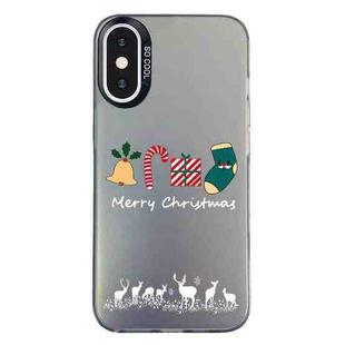 For iPhone XS Max Christmas Series PC Full Coverage Pattern Phone Case(CK052 Black)