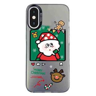 For iPhone XS Max Christmas Series PC Full Coverage Pattern Phone Case(CK053 Black)