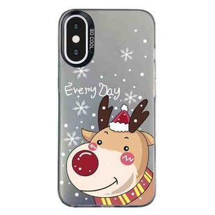 For iPhone XS Max Christmas Series PC Full Coverage Pattern Phone Case(CK055 Black)