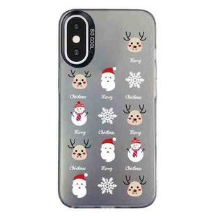 For iPhone XS Max Christmas Series PC Full Coverage Pattern Phone Case(CK060 Black)