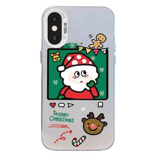 For iPhone XS Max Christmas Series PC Full Coverage Pattern Phone Case(CW053 White)