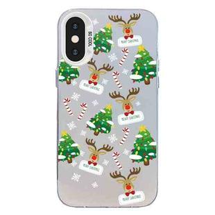 For iPhone XS Max Christmas Series PC Full Coverage Pattern Phone Case(CW057 White)