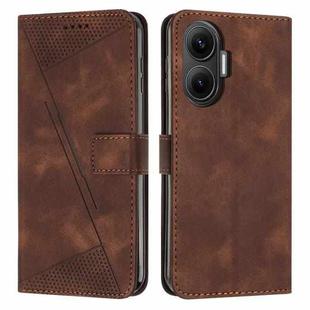 For Xiaomi Poco F7 Dream Triangle Leather Phone Case with Lanyard(Brown)