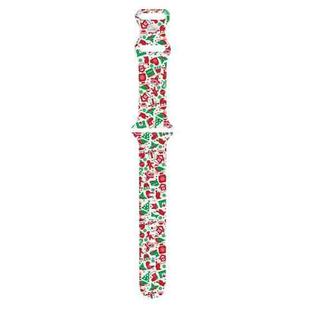 For Apple Watch 46mm / 49mm / 45mm / 44mm Christmas Pattern Silicone Watch Band(Christmas Gift)