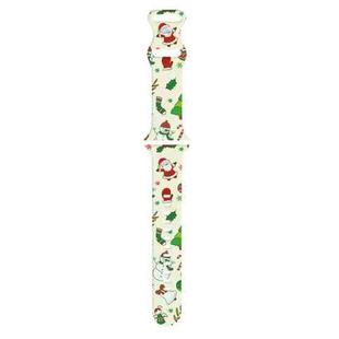 For Apple Watch 42mm / 41mm / 40mm / 38mm Christmas Pattern Silicone Watch Band(Santa Claus Snowman)