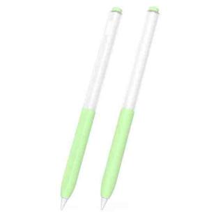 For vivo Pencil 2S / iQOO Pencil2s 2pcs/Set Transparent Jelly Series Stylus Pen Silicone Protective Cover(Matcha Green)