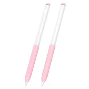 For vivo Pencil 2S / iQOO Pencil2s 2pcs/Set Transparent Jelly Series Stylus Pen Silicone Protective Cover(Cherry Pink)