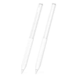 For vivo Pencil 2S / iQOO Pencil2s 2pcs/Set Transparent Jelly Series Stylus Pen Silicone Protective Cover(White)