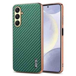 For Samsung Galaxy A17 4G / 5G AZNS Electroplated Edge Carbon Fiber Texture Phone Case(Green)