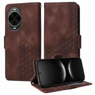 For Huawei nova 14 Embossed Rhombus Starry Leather Phone Case(Brown)