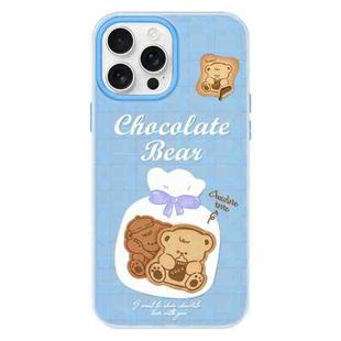 For iPhone 16 Pro Max Skin Feeling Jelly TPU Hybrid PC Phone Case(Biscuit Bear Blue)