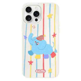 For iPhone 16 Pro Max Skin Feeling Jelly TPU Hybrid PC Phone Case(Elephant Wearing Socks White)