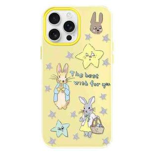 For iPhone 16 Pro Max Skin Feeling Jelly TPU Hybrid PC Phone Case(Star Rabbit Yellow)