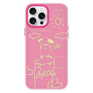 For iPhone 16 Pro Skin Feeling Jelly TPU Hybrid PC Phone Case(Rose Puppy Rose Red)