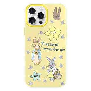 For iPhone 16 Pro Skin Feeling Jelly TPU Hybrid PC Phone Case(Star Rabbit Yellow)