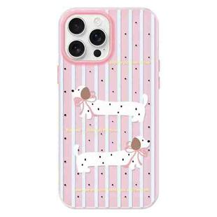 For iPhone 16 Pro Skin Feeling Jelly TPU Hybrid PC Phone Case(Line Puppy Yellow)