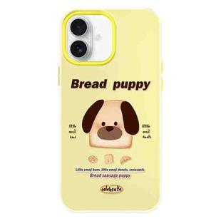 For iPhone 16 Plus Skin Feeling Jelly TPU Hybrid PC Phone Case(Bread Puppy Yellow)