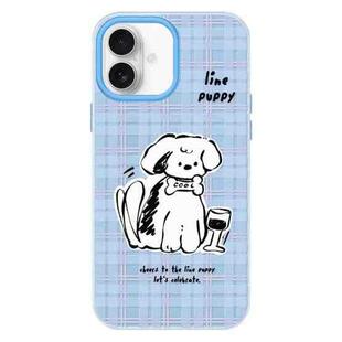 For iPhone 16 Plus Skin Feeling Jelly TPU Hybrid PC Phone Case(Puppy Blue)