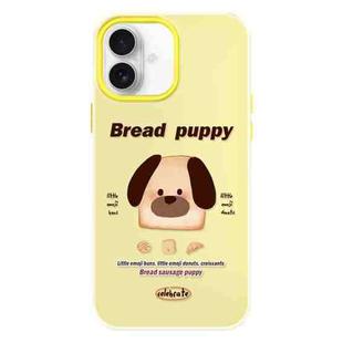 For iPhone 16 Skin Feeling Jelly TPU Hybrid PC Phone Case(Bread Puppy Yellow)