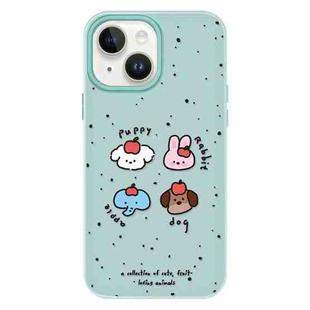 For iPhone 15 Skin Feeling Jelly TPU Hybrid PC Phone Case(Fruit Challenge Green)