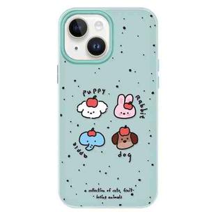 For iPhone 14 Plus Skin Feeling Jelly TPU Hybrid PC Phone Case(Fruit Challenge Green)