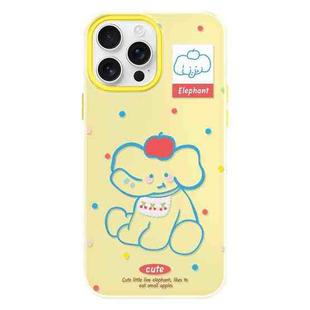 For iPhone 14 Pro Skin Feeling Jelly TPU Hybrid PC Phone Case(Apple Elephant Yellow)