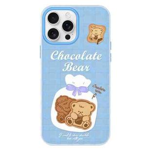 For iPhone 13 Pro Max Skin Feeling Jelly TPU Hybrid PC Phone Case(Biscuit Bear Blue)