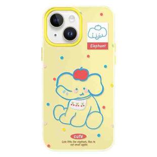 For iPhone 13 Skin Feeling Jelly TPU Hybrid PC Phone Case(Apple Elephant Yellow)