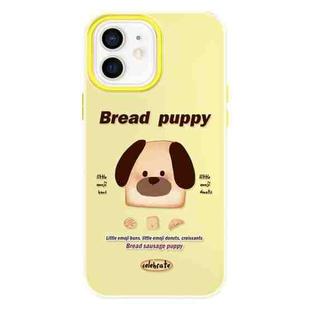 For iPhone 12 Skin Feeling Jelly TPU Hybrid PC Phone Case(Bread Puppy Yellow)