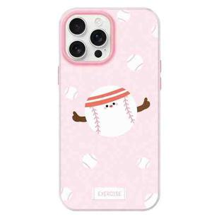 For iPhone 11 Pro Max Skin Feeling Jelly TPU Hybrid PC Phone Case(Sports Baseball Pink)