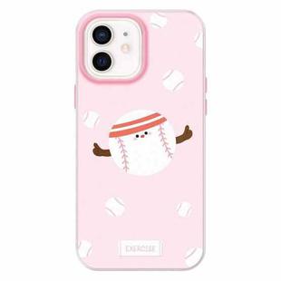 For iPhone 11 Skin Feeling Jelly TPU Hybrid PC Phone Case(Sports Baseball Pink)