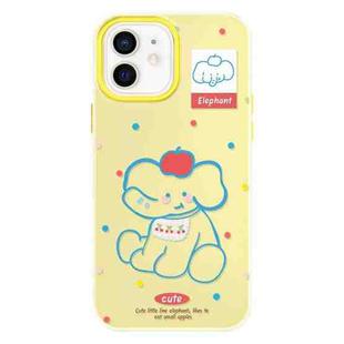 For iPhone 11 Skin Feeling Jelly TPU Hybrid PC Phone Case(Apple Elephant Yellow)