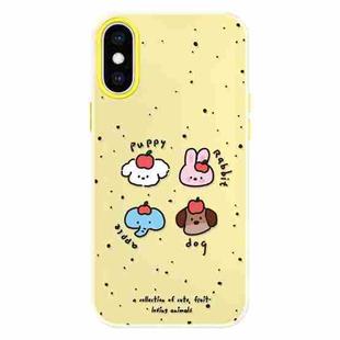 For iPhone X / XS Skin Feeling Jelly TPU Hybrid PC Phone Case(Fruit Challenge Yellow)